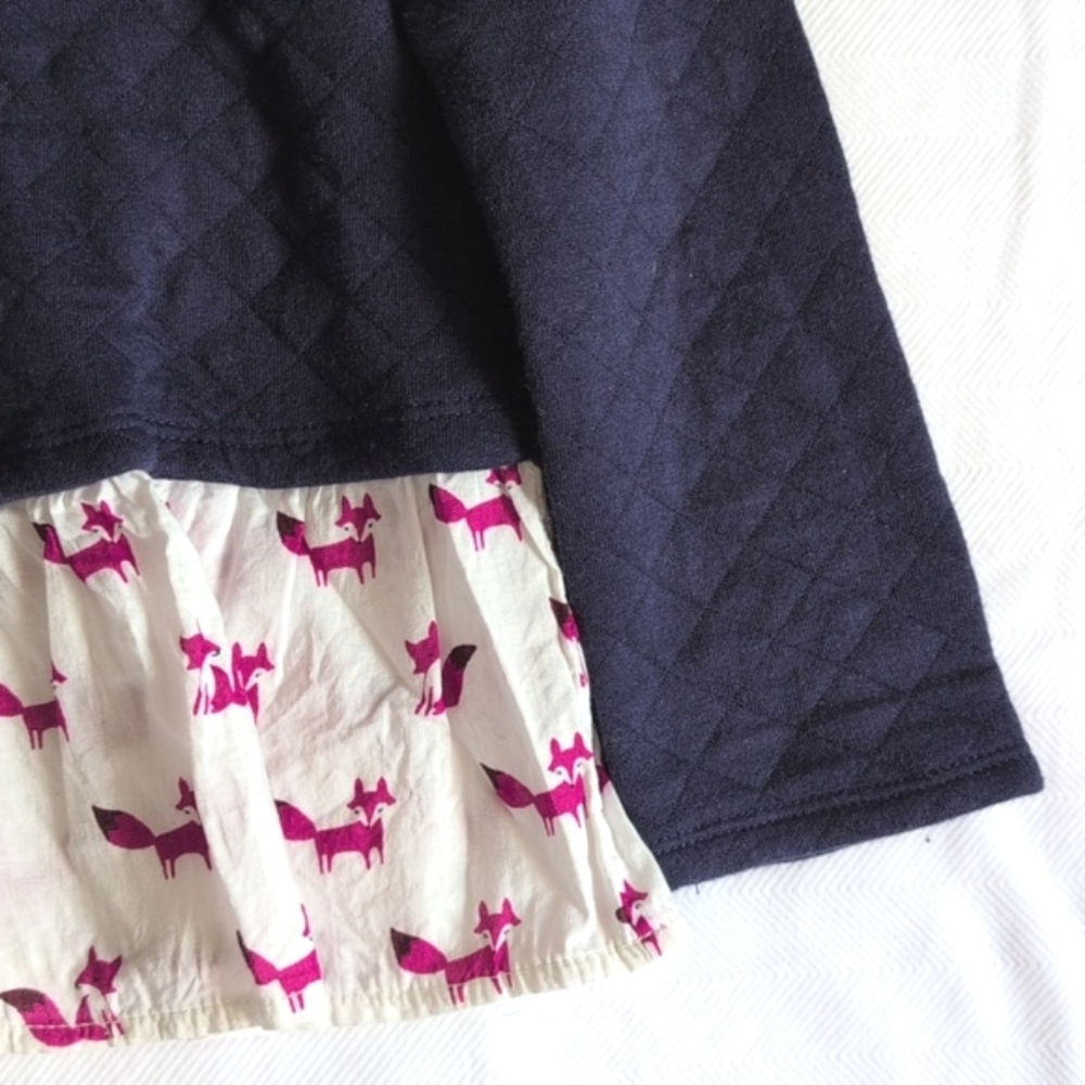 gymboree fox navy blue quilted peplum long sleeve top 5T toddler girls - Picture 3 of 7